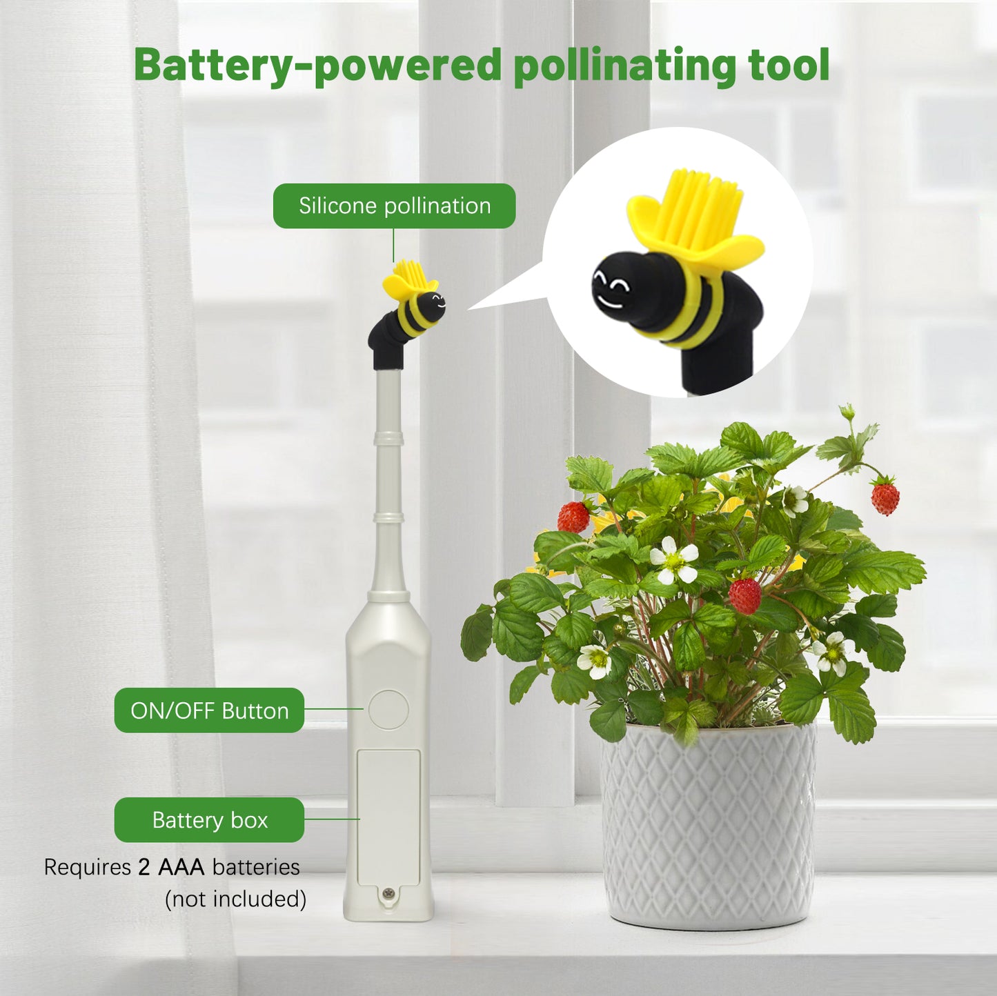 Handheld Pollinator Tool for Vegetable Gardening by Seeding Square