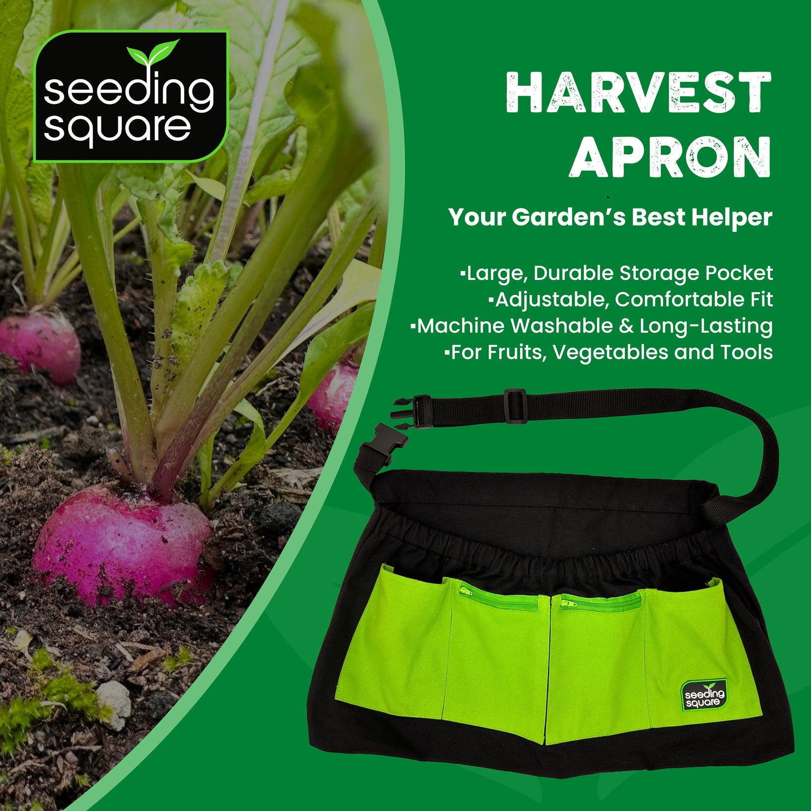 The Garden Harvest Apron - Hands-Free Gardening Apron for Fruits, Vege ...