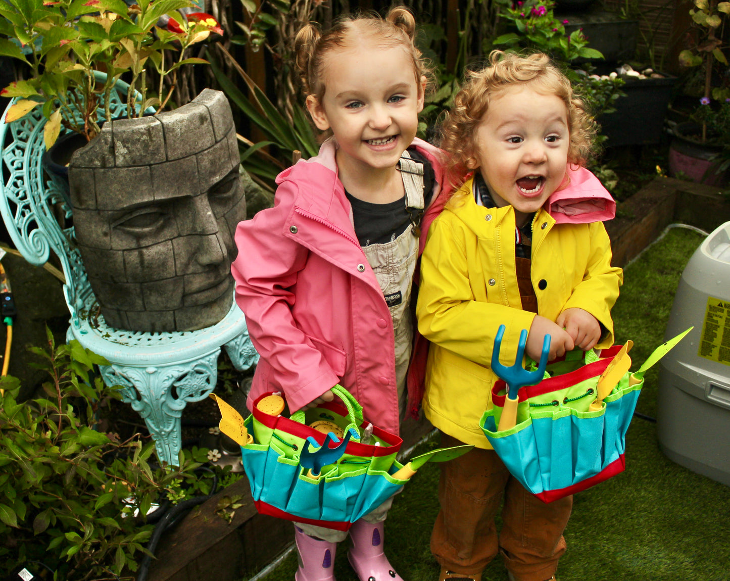 Kids Garden Tool Set – with Trowel, Shovel, Rake, Watering Can & Tote Bag – Ages 3+