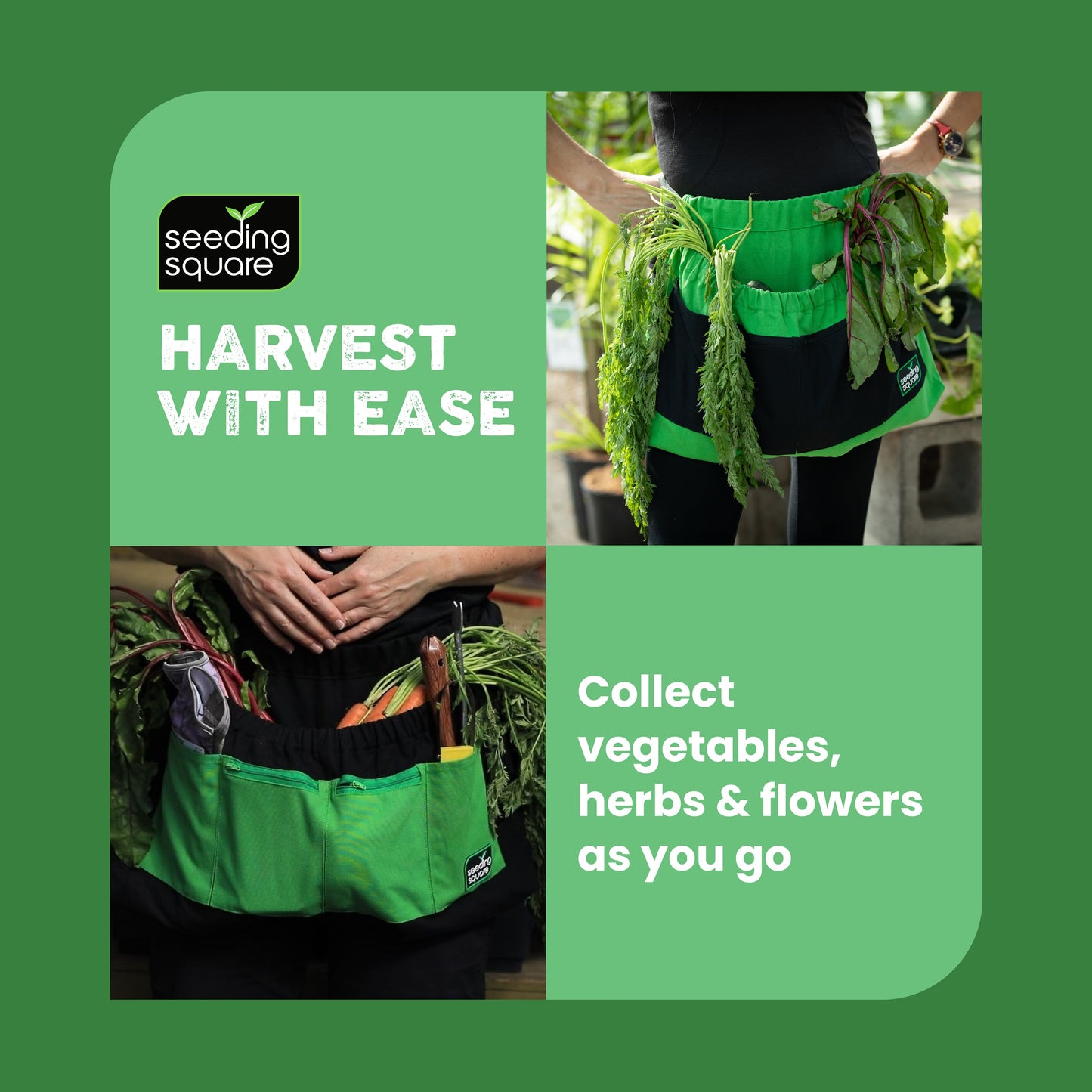 The Garden Harvest Apron - Hands-Free Gardening Apron for Fruits, Vegetables, Tools – Adjustable, Durable, Washable