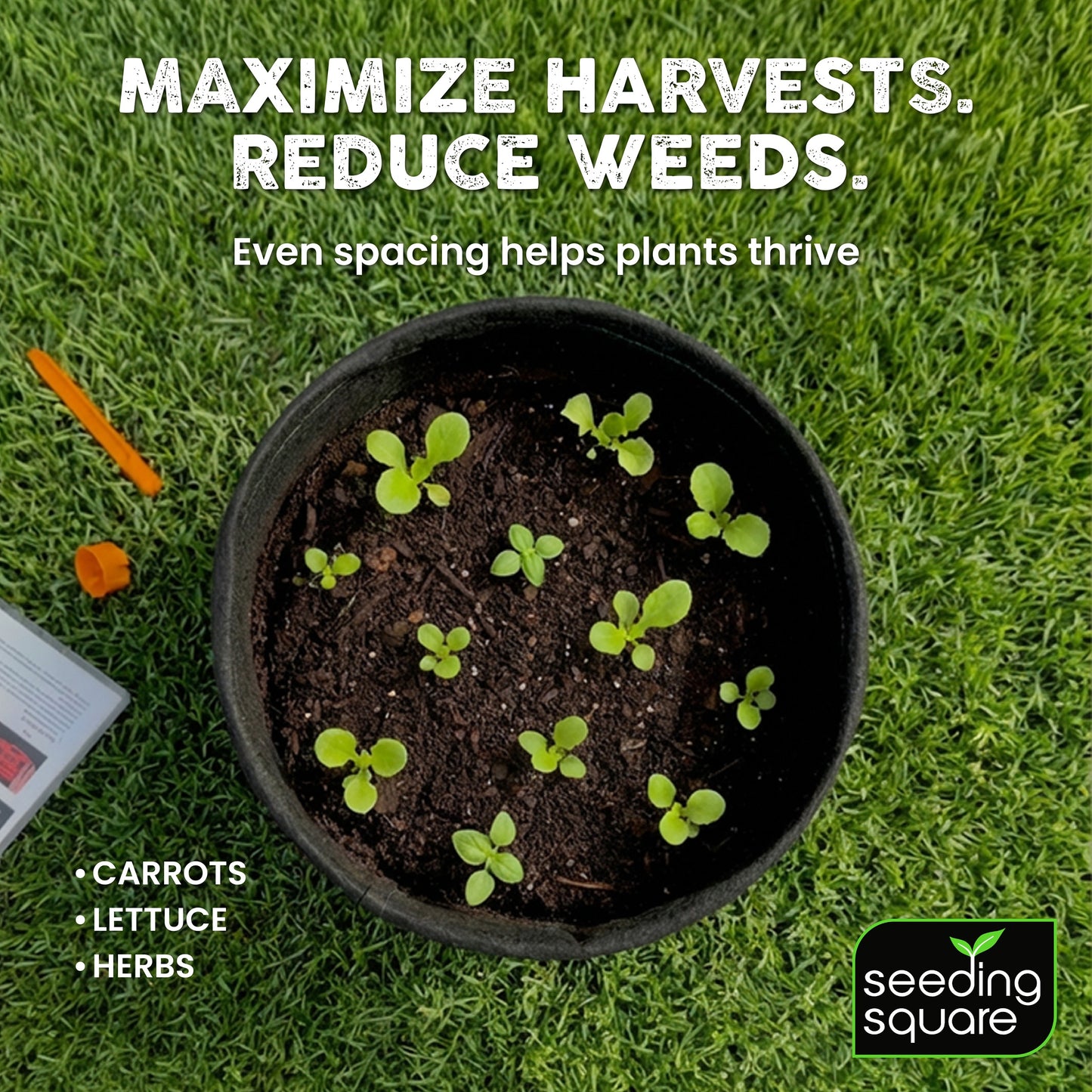 Seeding Circle - Color-Coded Seed Spacing Template for Planting Vegetable Gardens
