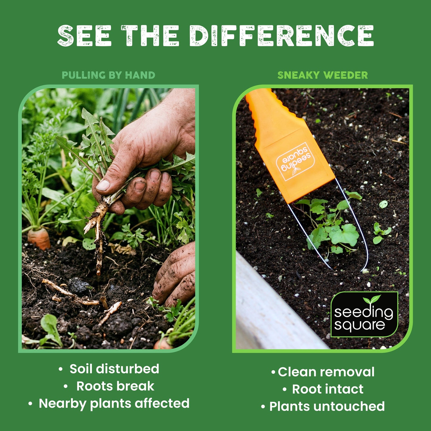 Sneaky Weeder - Handheld Gardening Weeder for precision weeding Vegetable Gardens and Flower Beds