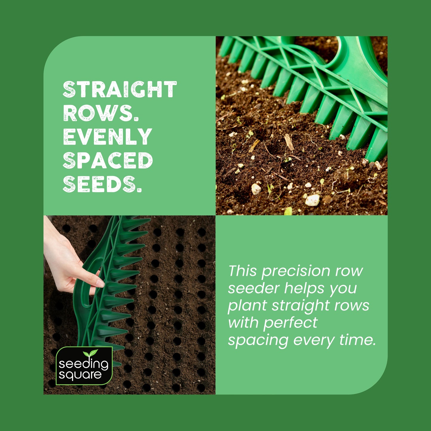 The Row Seeder – for Precise Seed & Seedling Spacing in Rows & Seed Trays