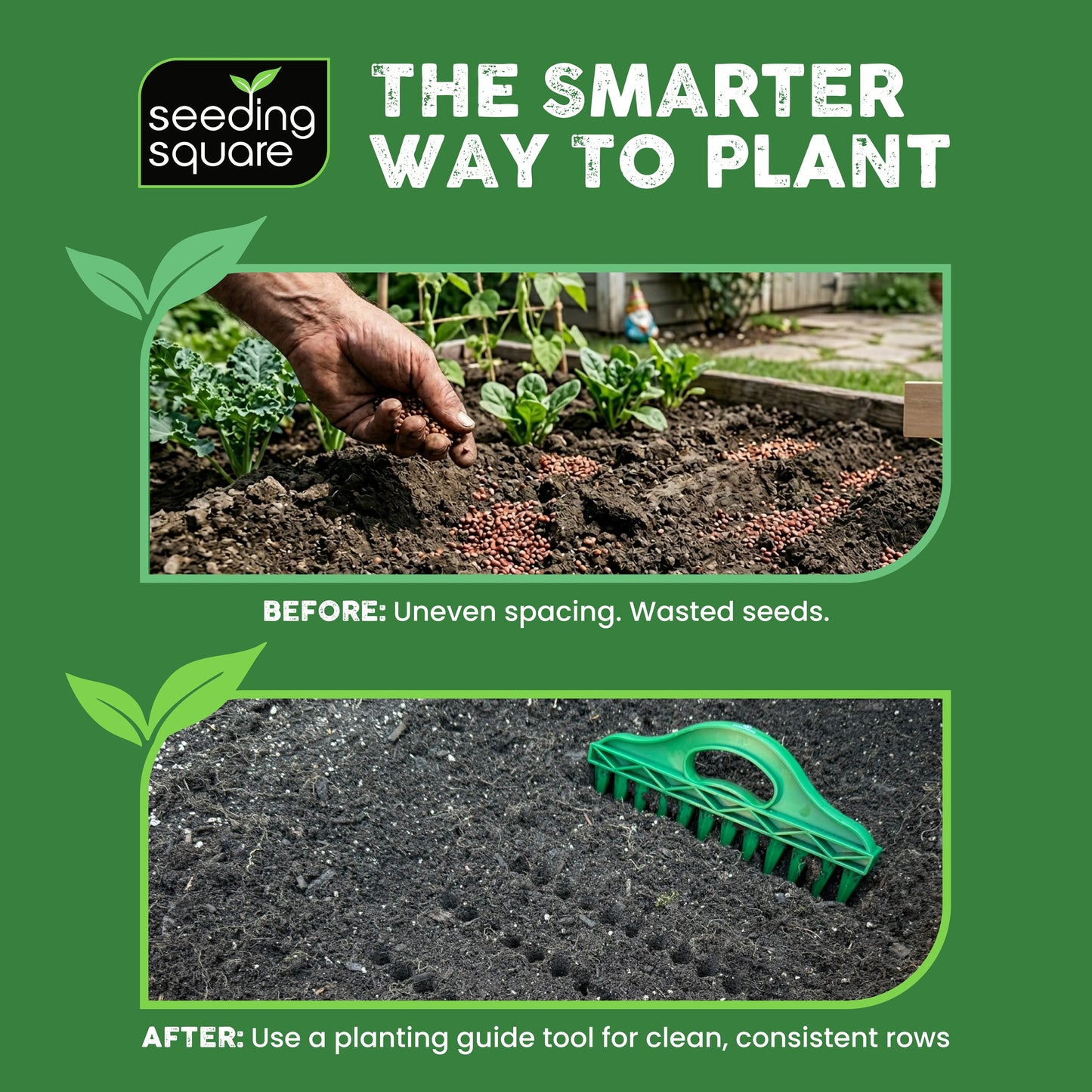The Row Seeder – for Precise Seed & Seedling Spacing in Rows & Seed Trays