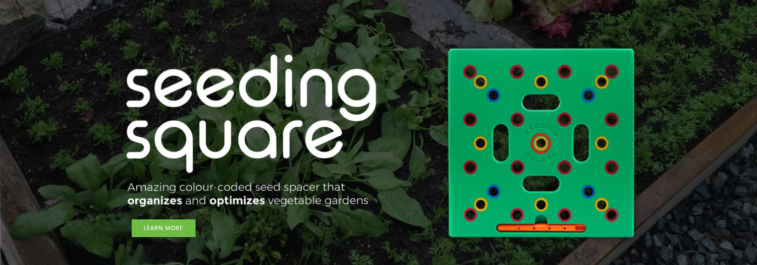  Seeding Square - Seed Spacer Tool for Maximum Harvest,  Organized Plants & Less Weeds - Square Foot Garden Includes Color Coded  Templates, Magnetic Dibber, Ruler, Spoon & Planting Guide 