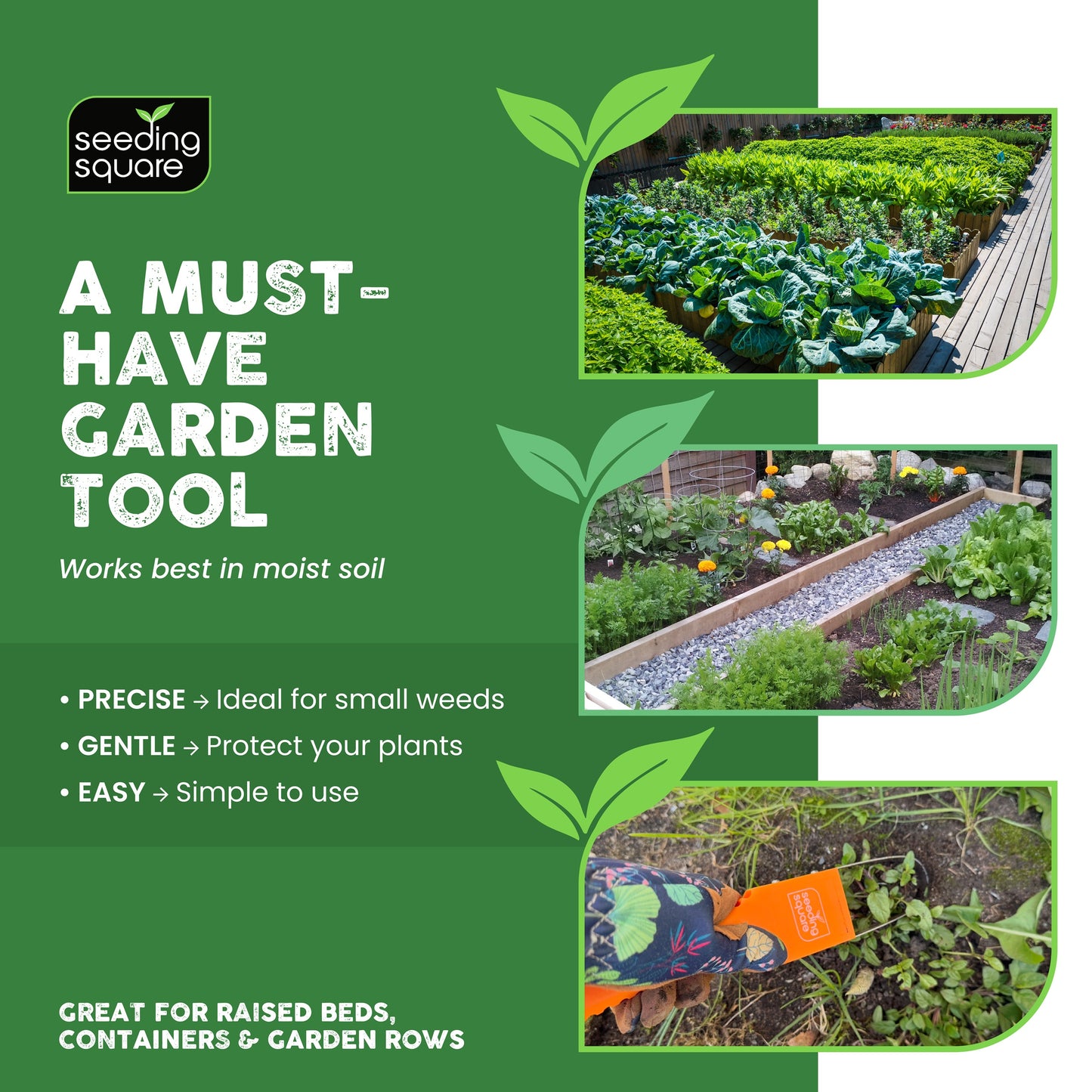 Sneaky Weeder - Handheld Gardening Weeder for precision weeding Vegetable Gardens and Flower Beds