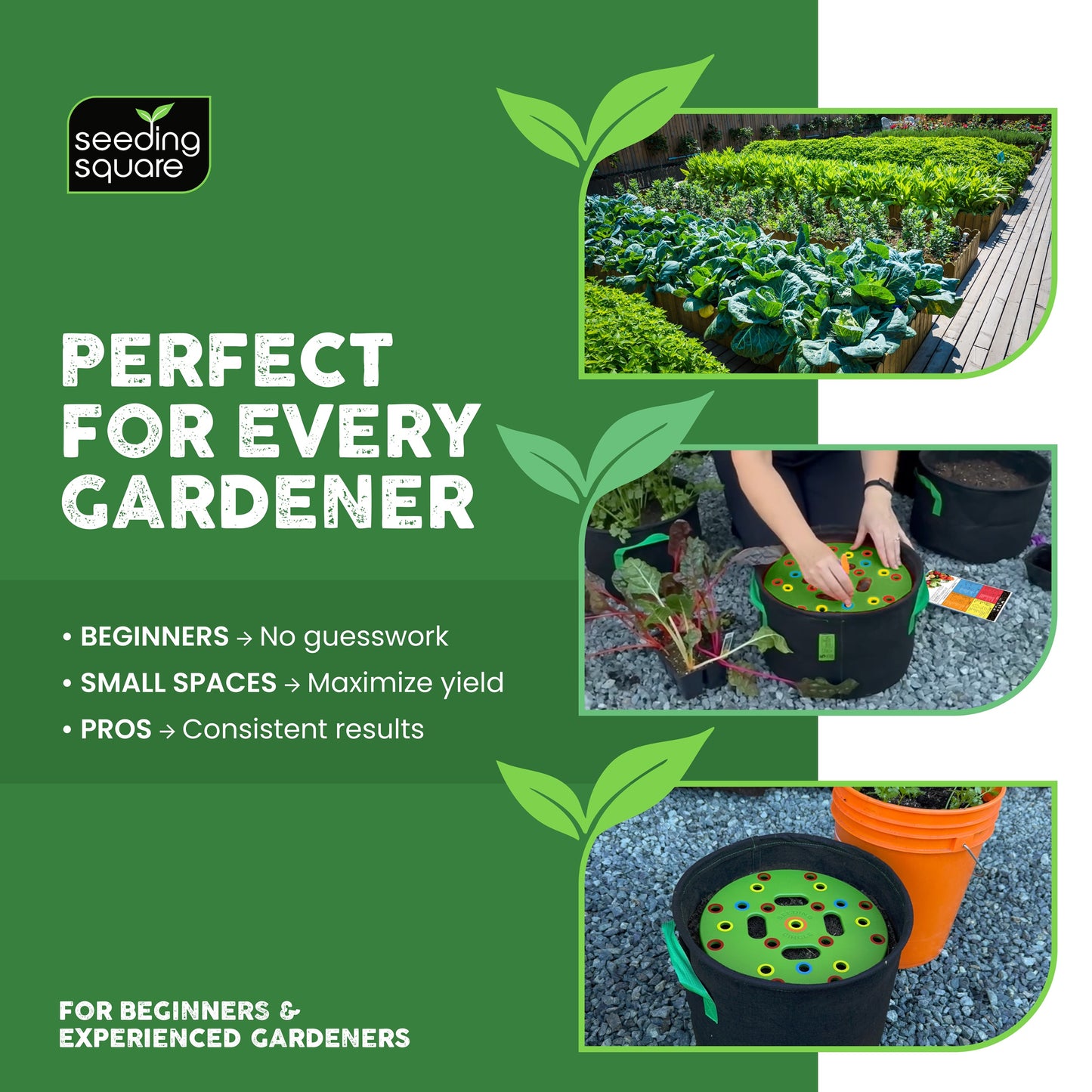 Seeding Circle - Color-Coded Seed Spacing Template for Planting Vegetable Gardens